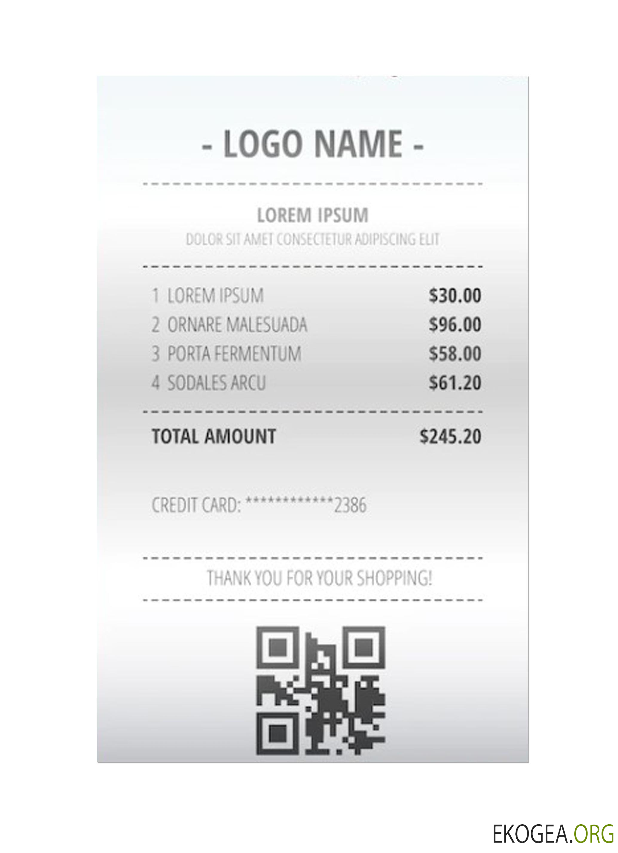 Exemple de modèle de REÇU